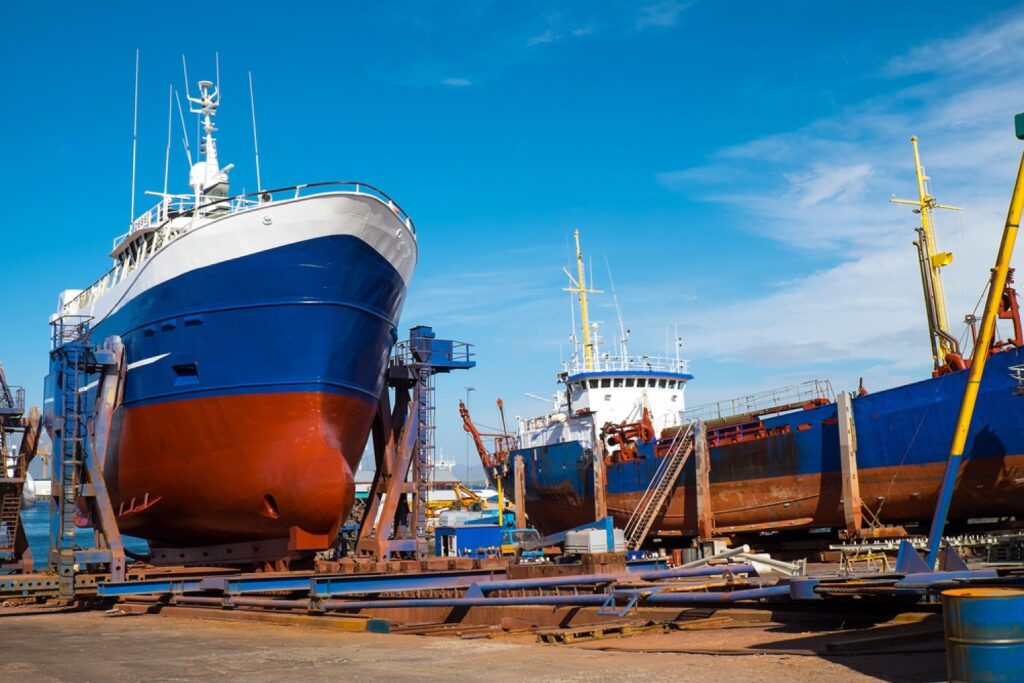 vessel on dry dock